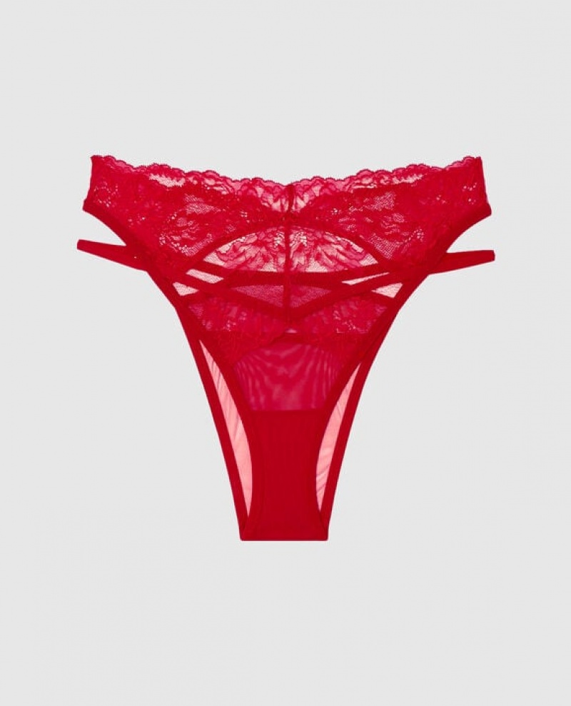 La Senza High Waist Cheeky Panty Women Lingerie Red | 0eQrtCi8