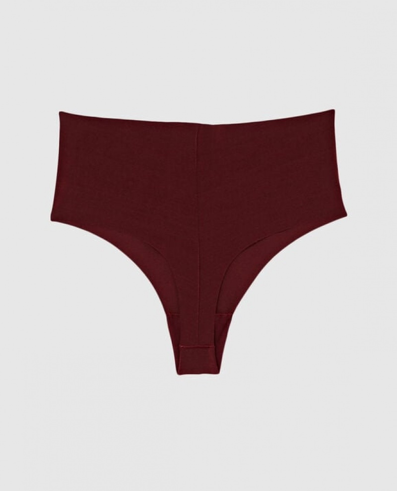 La Senza High Waist Thong Panty Women Underwear Red Burgundy | 9evpLG7g