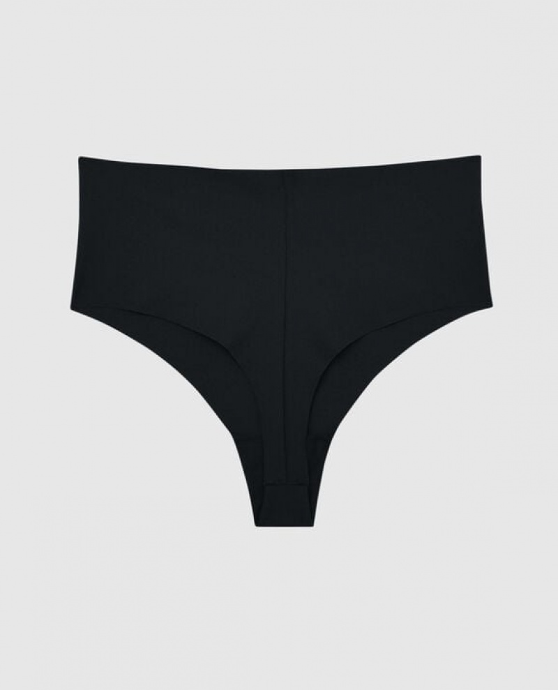 La Senza High Waist Thong Panty Women Underwear Black | RG1CvIuG