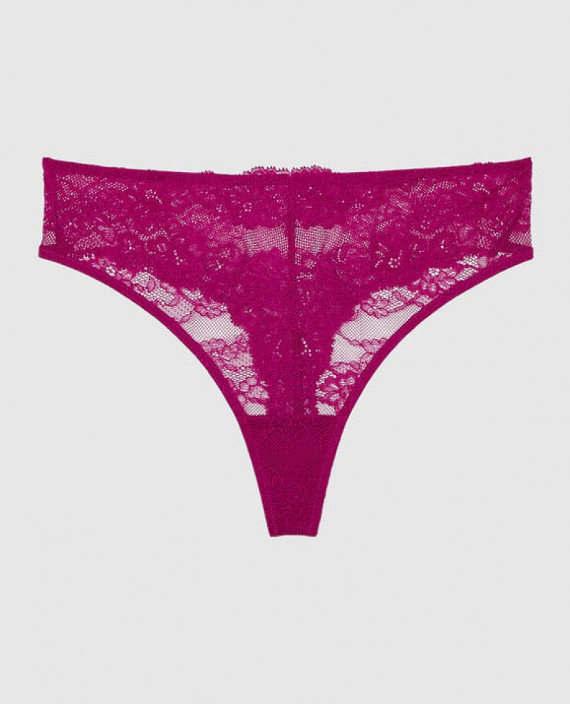 La Senza High Waist Thong Panty Women Underwear Pink | uQkHJdB9