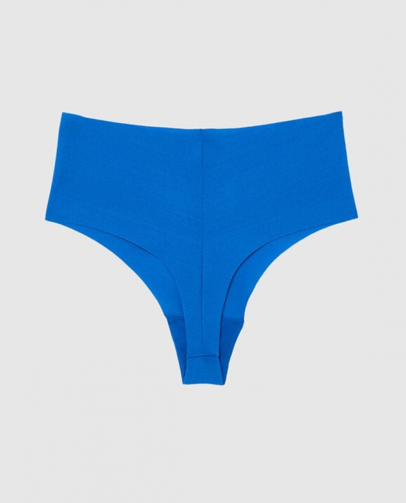 La Senza High Waist Thong Panty Women Underwear Deep Blue | RVxDSGYc