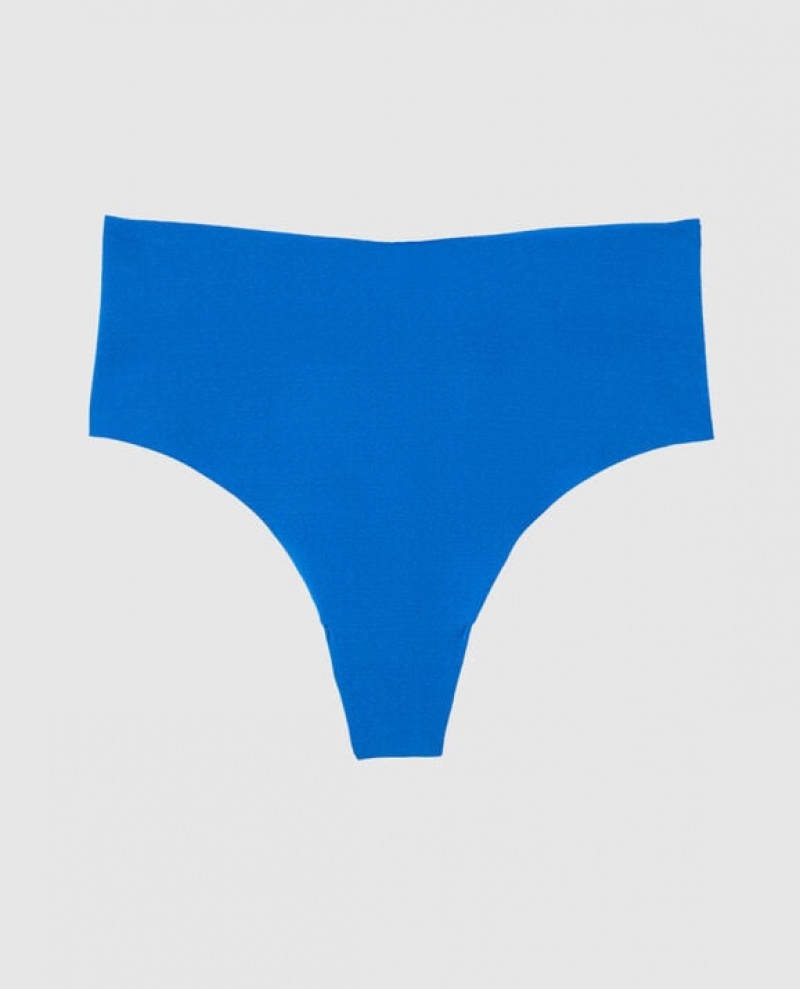 La Senza High Waist Thong Panty Women Underwear Deep Blue | RVxDSGYc