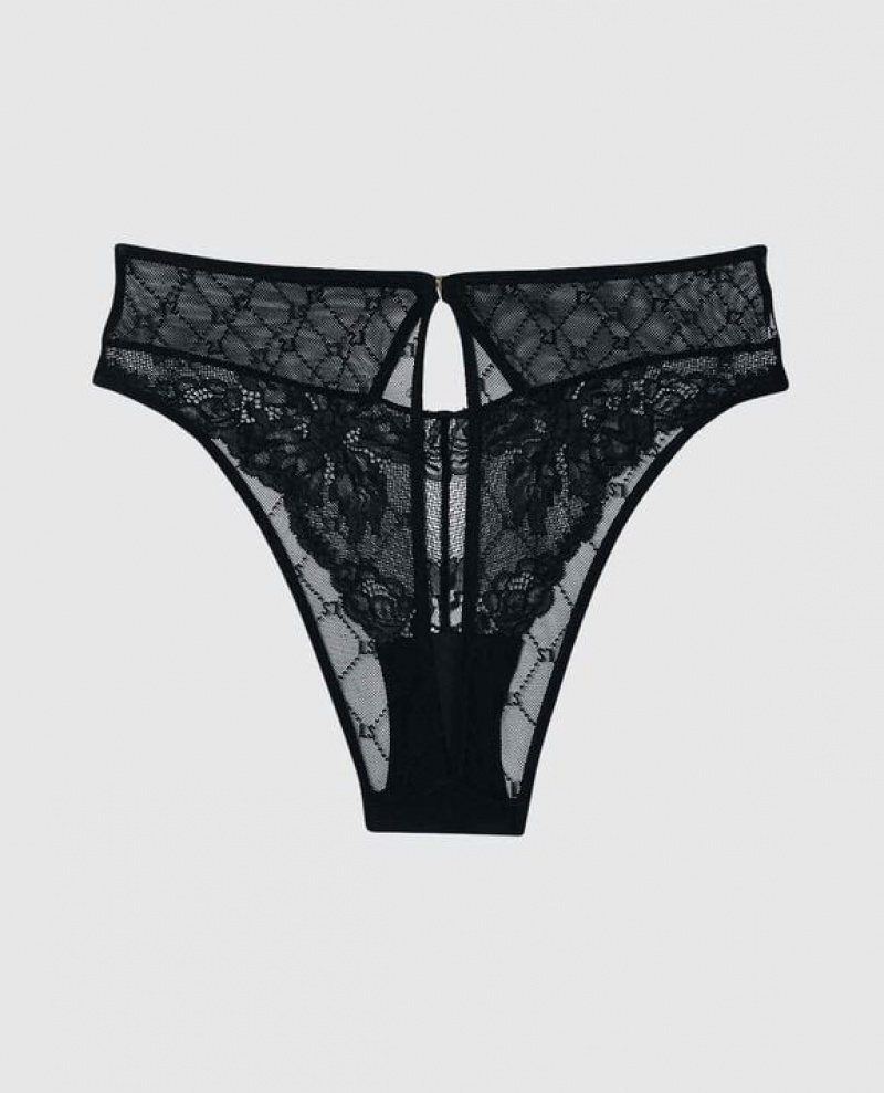 La Senza Lace Cheeky Panty Women Underwear Black | dnUrMdrT