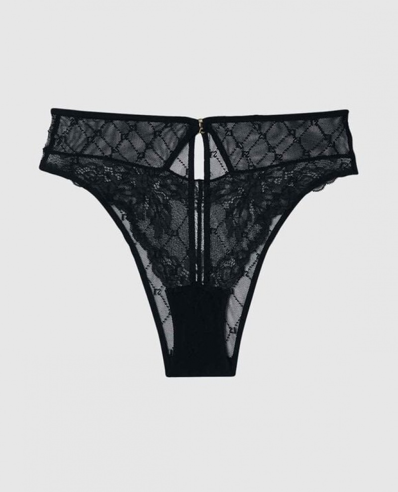 La Senza Lace Cheeky Panty Women Underwear Black | dnUrMdrT