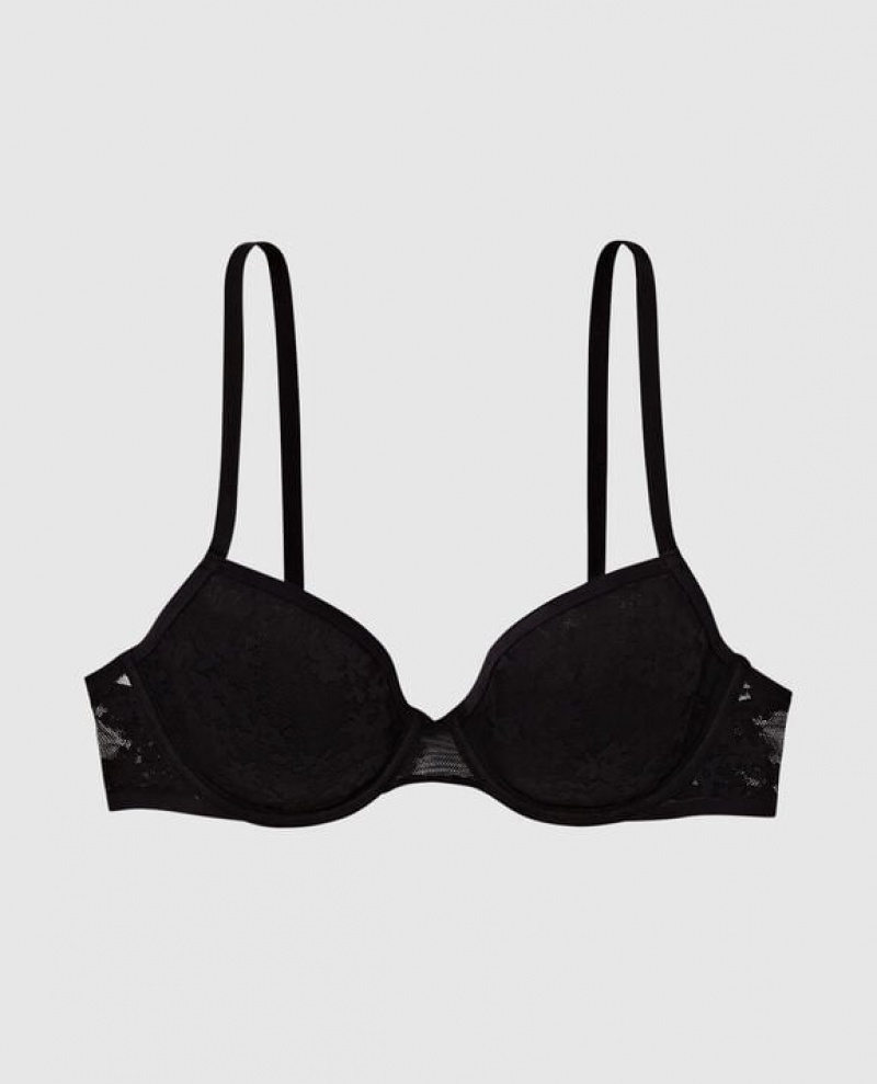 La Senza Lightly Lined Demi Women Bras Black | OPmoA6fH