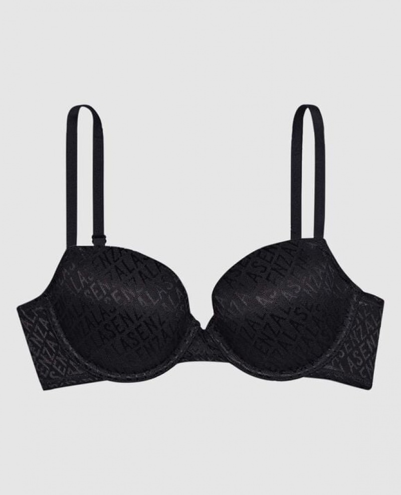 La Senza Lightly Lined Demi Women Bras Black | IK0Zso0o