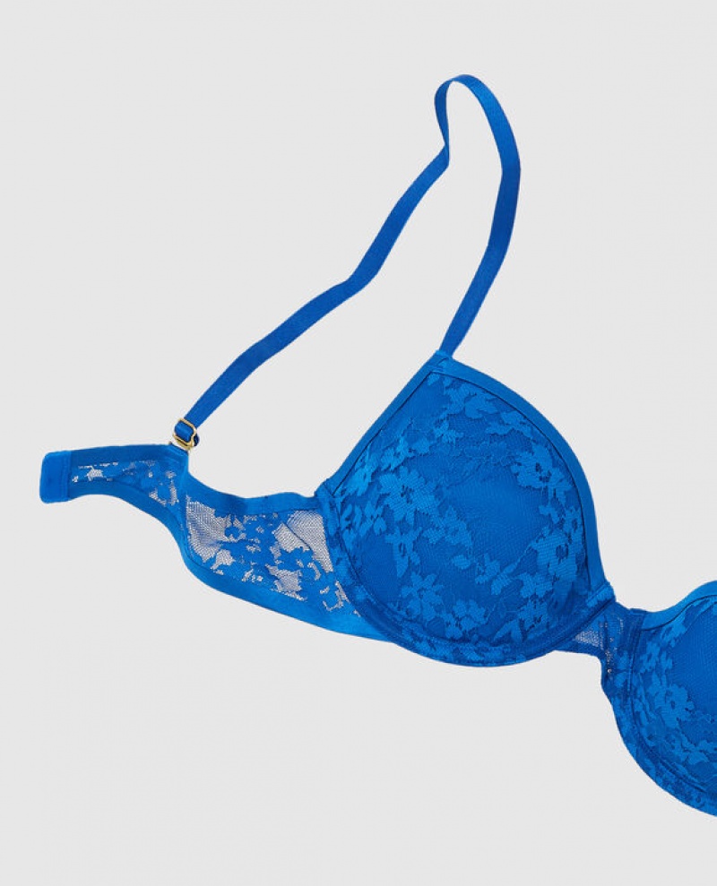 La Senza Lightly Lined Demi Women Bras Deep Blue | nWzJS0IC