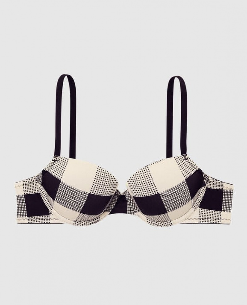 La Senza Lightly Lined Demi Women Bras Festive Check | L1rJGvYV