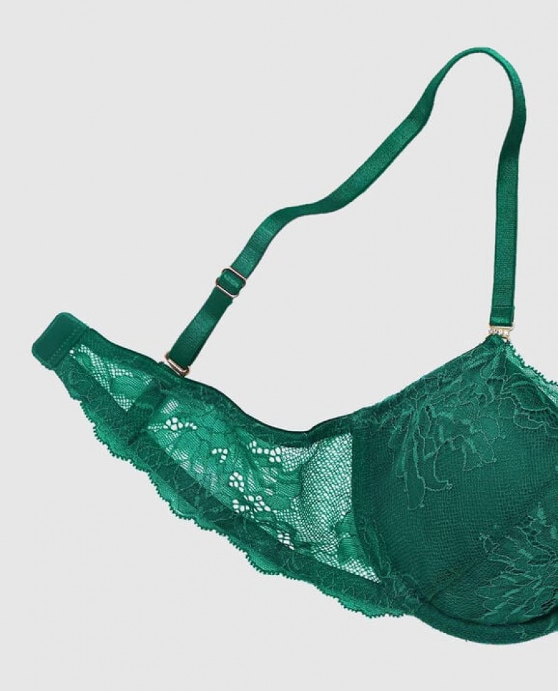 La Senza Lightly Lined Demi Women Bras Green | WqUQdvt7