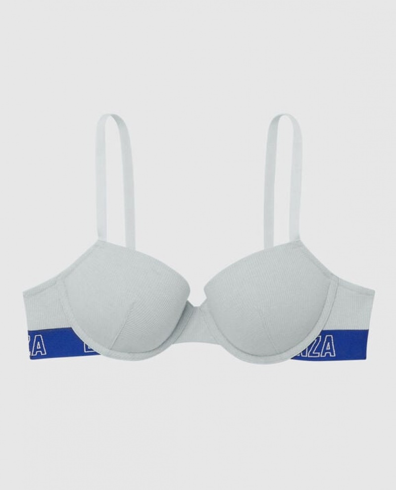 La Senza Lightly Lined Demi Women Bras Grey | 3pdGWGvh