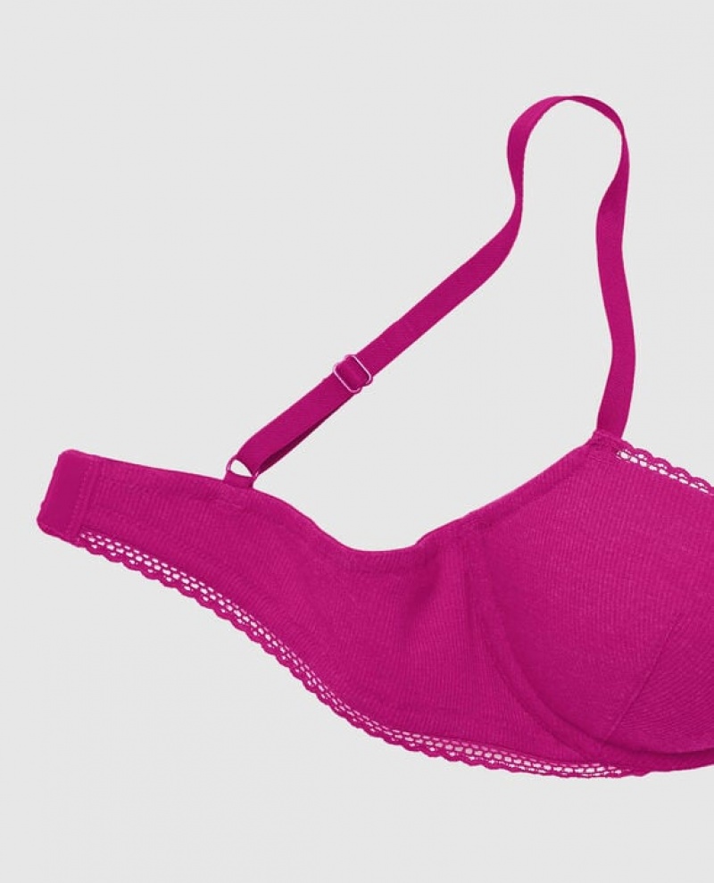 La Senza Lightly Lined Demi Women Bras Pink | oG5wmWXA