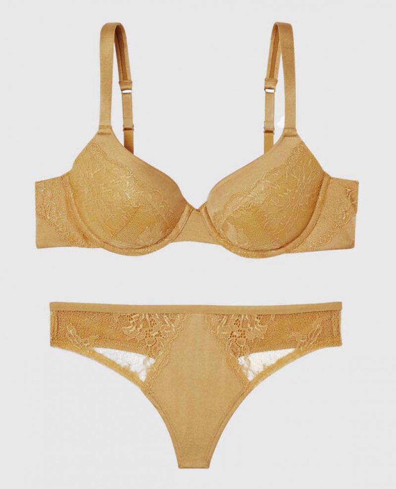 La Senza Lightly Lined Full Coverage Women Bras Gold | JSl9G5FZ