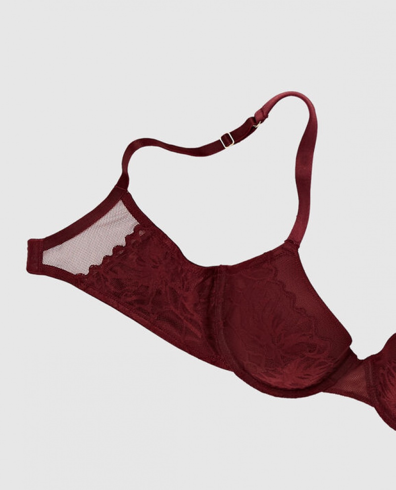 La Senza Lightly Lined Full Coverage Women Bras Red Burgundy | DtRNW3w1