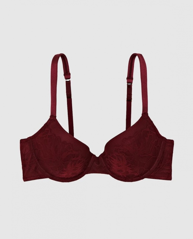 La Senza Lightly Lined Full Coverage Women Bras Red Burgundy | DtRNW3w1