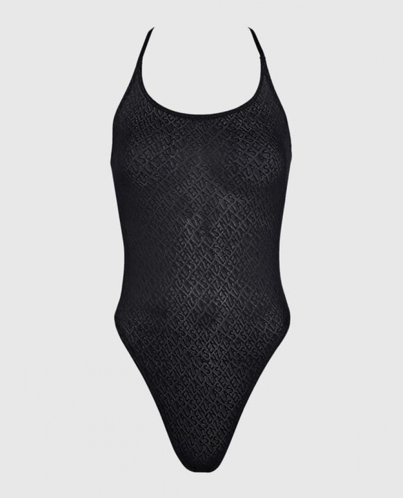 La Senza Logo Mesh Bodysuit Women Lingerie Black | 0pWzCsRJ