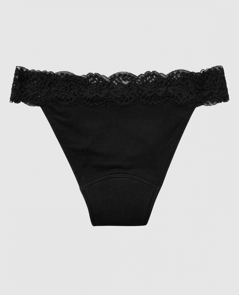 La Senza Mini Cheeky Period Panty Women Underwear Black | 6PDKEvam