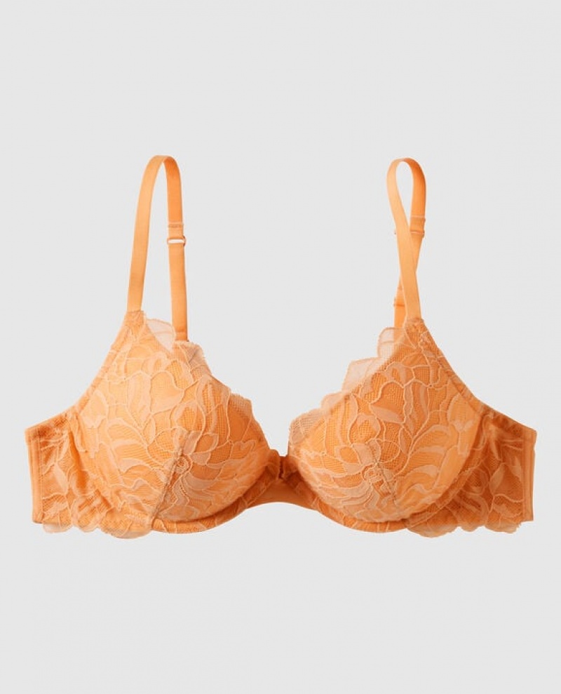 La Senza Push Up Plunge Women Bras Orange Cream | uyLlt7RB