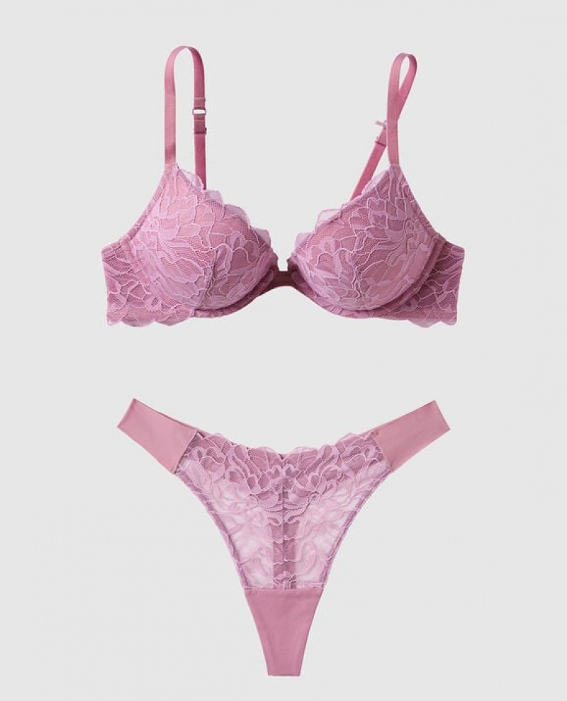 La Senza Push Up Plunge Women Bras Rosecrush | g7ja4OLQ