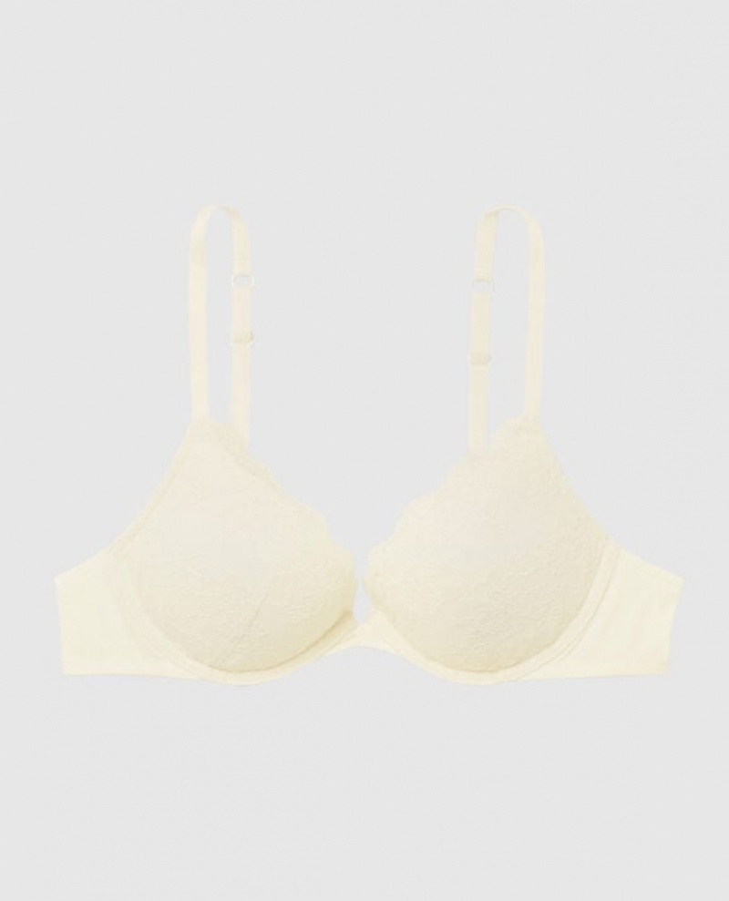 La Senza Push Up Plunge Women Bras White | P8eH1f9q