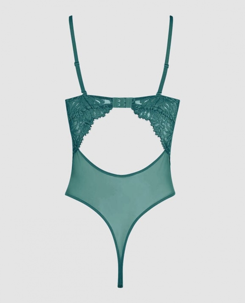 La Senza Strapless Lace Bodysuit Women Lingerie Tidal Turq | cSW0Ju4L