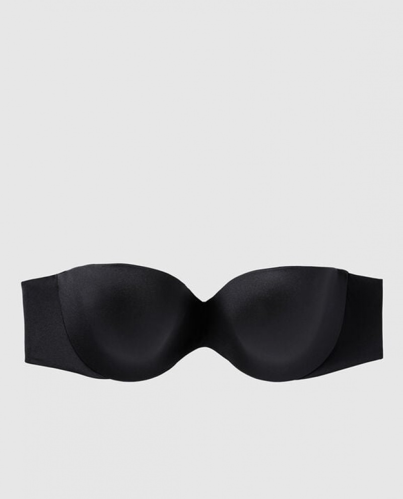 La Senza Strapless Lightly Lined Women Bras Black | MLeIpiMD