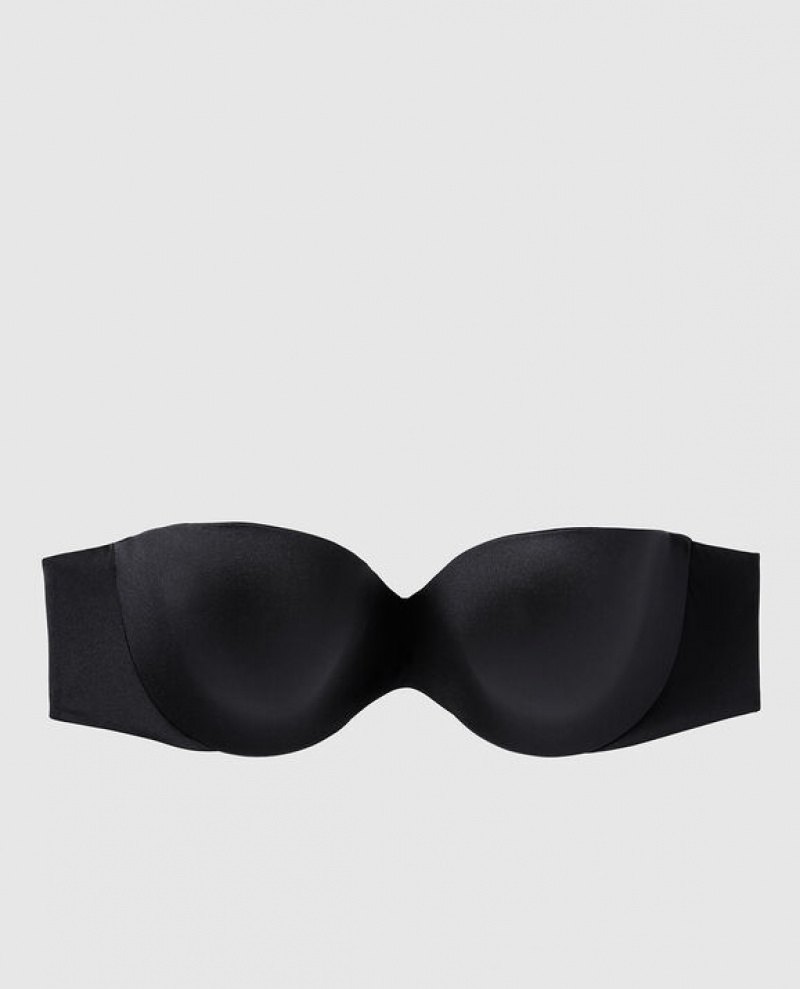 La Senza Strapless Lightly Lined Women Bras Black | hhG1pycf