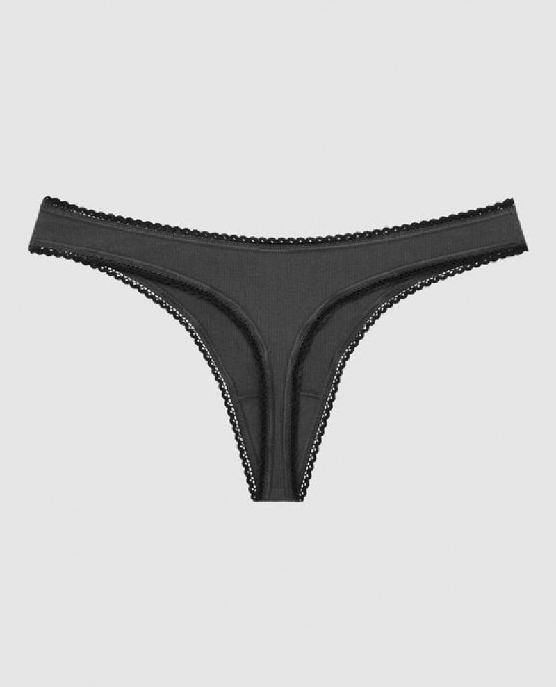 La Senza Thong Panty Women Underwear Black | 2BkuwQLd