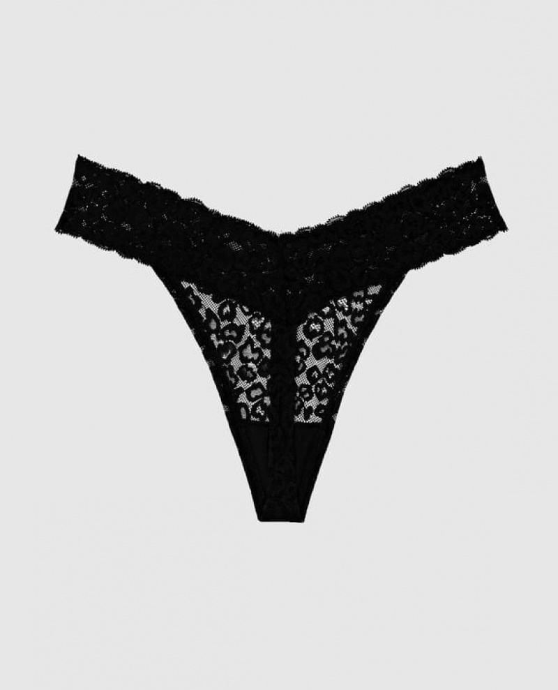 La Senza Thong Panty Women Underwear Black | atP0xBRs