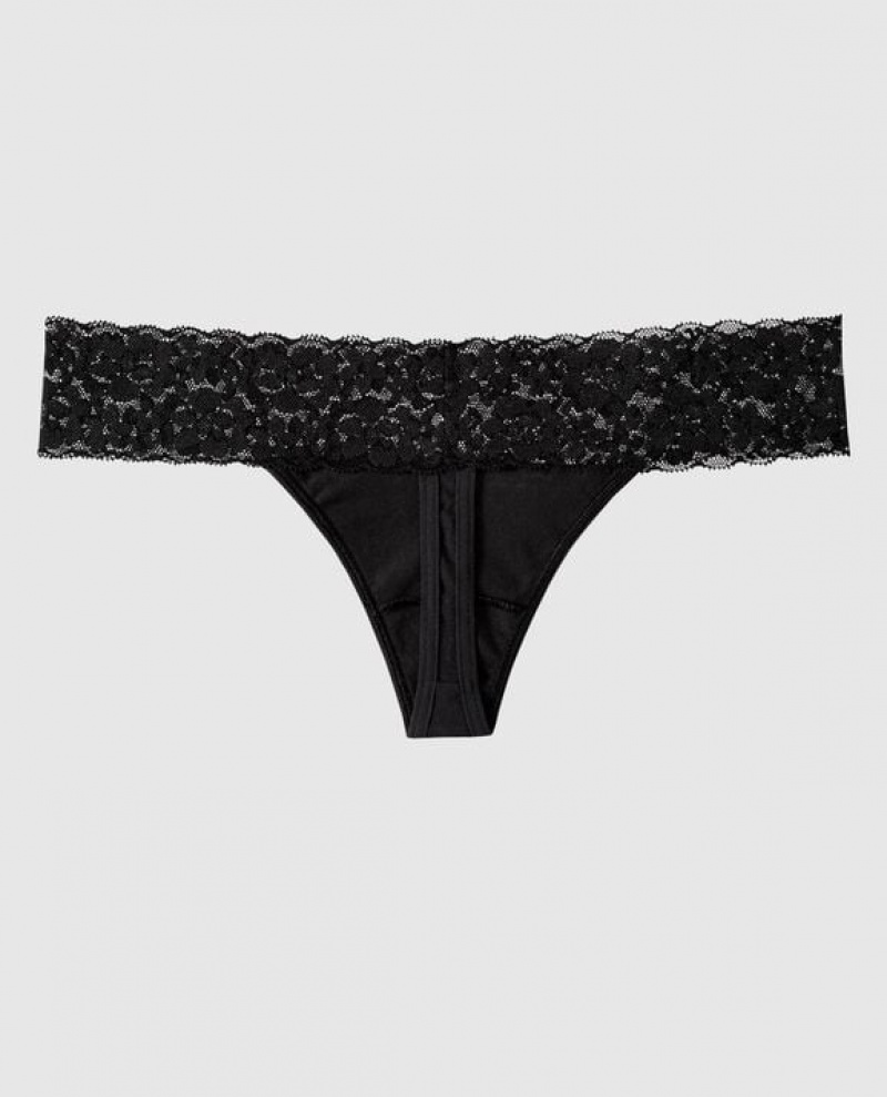 La Senza Thong Panty Women Underwear Black | cIkpOxh6