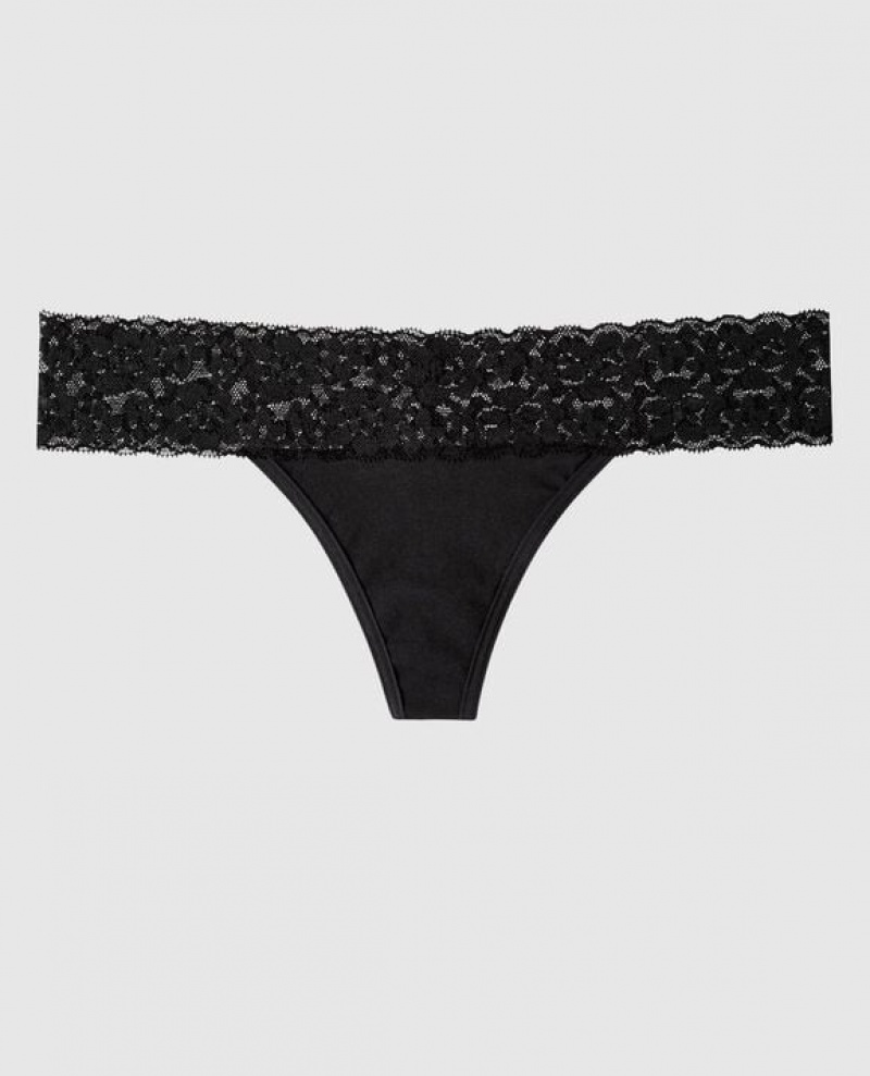 La Senza Thong Panty Women Underwear Black | cIkpOxh6