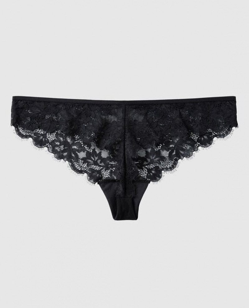 La Senza Thong Panty Women Underwear Black | FA3BTKR5