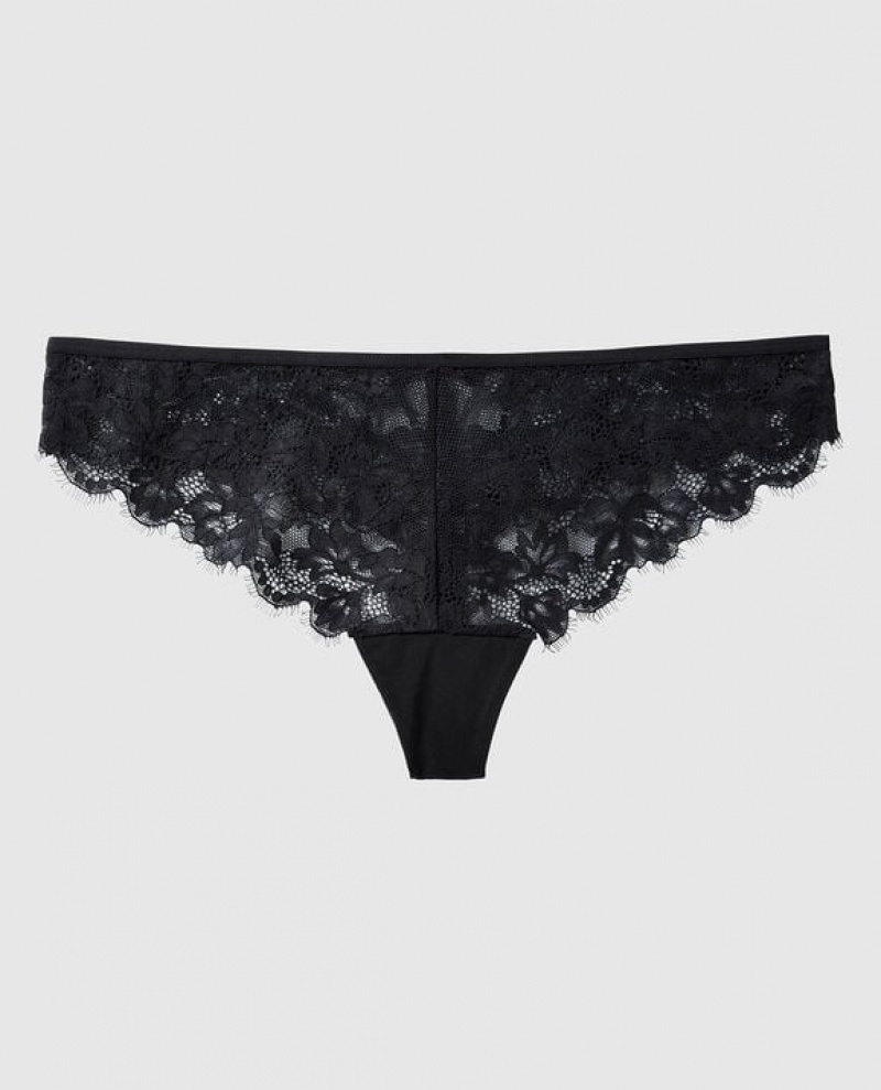 La Senza Thong Panty Women Underwear Black | FA3BTKR5