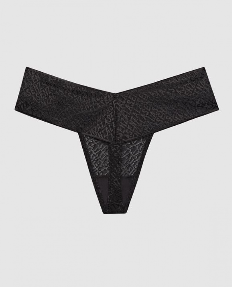 La Senza Thong Panty Women Underwear Black | 0c6ur1EC