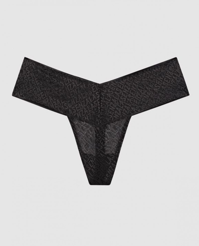 La Senza Thong Panty Women Underwear Black | 0c6ur1EC