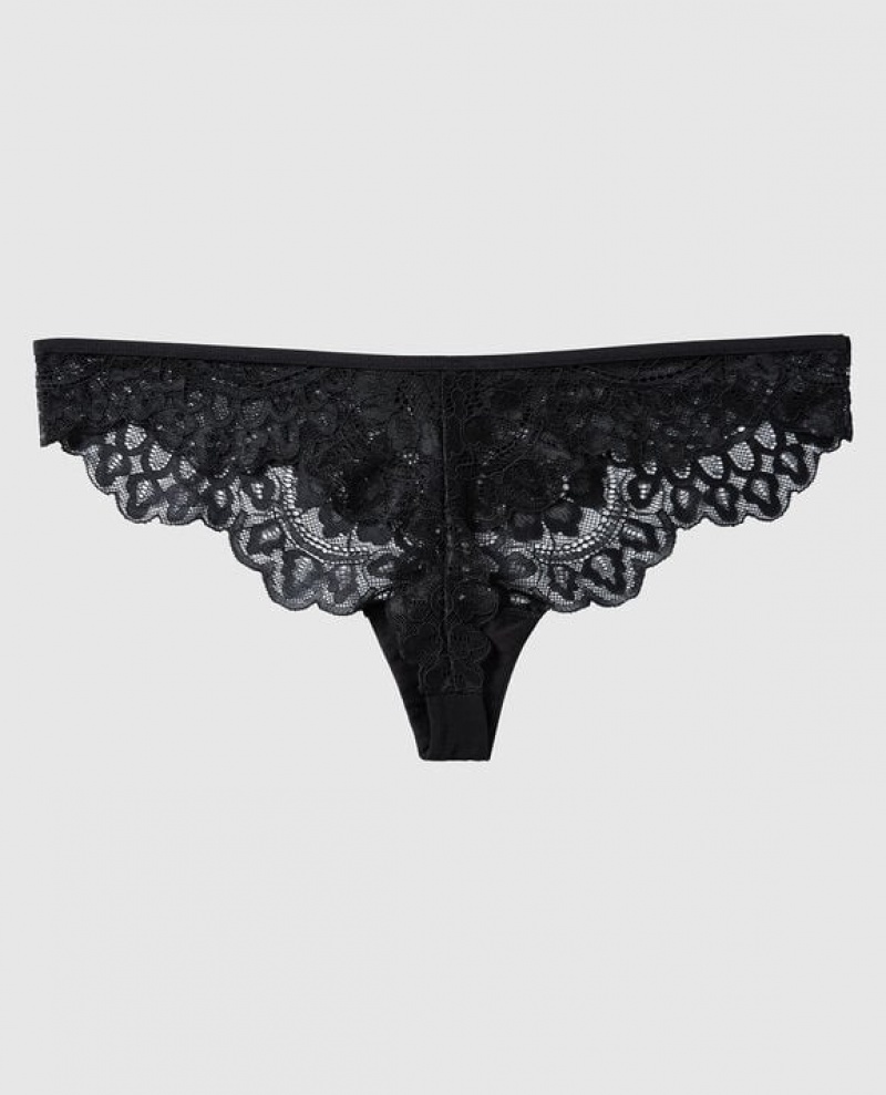 La Senza Thong Panty Women Underwear Black | AqDNLefS