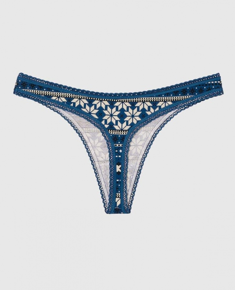 La Senza Thong Panty Women Underwear Blue | 0hszAve0