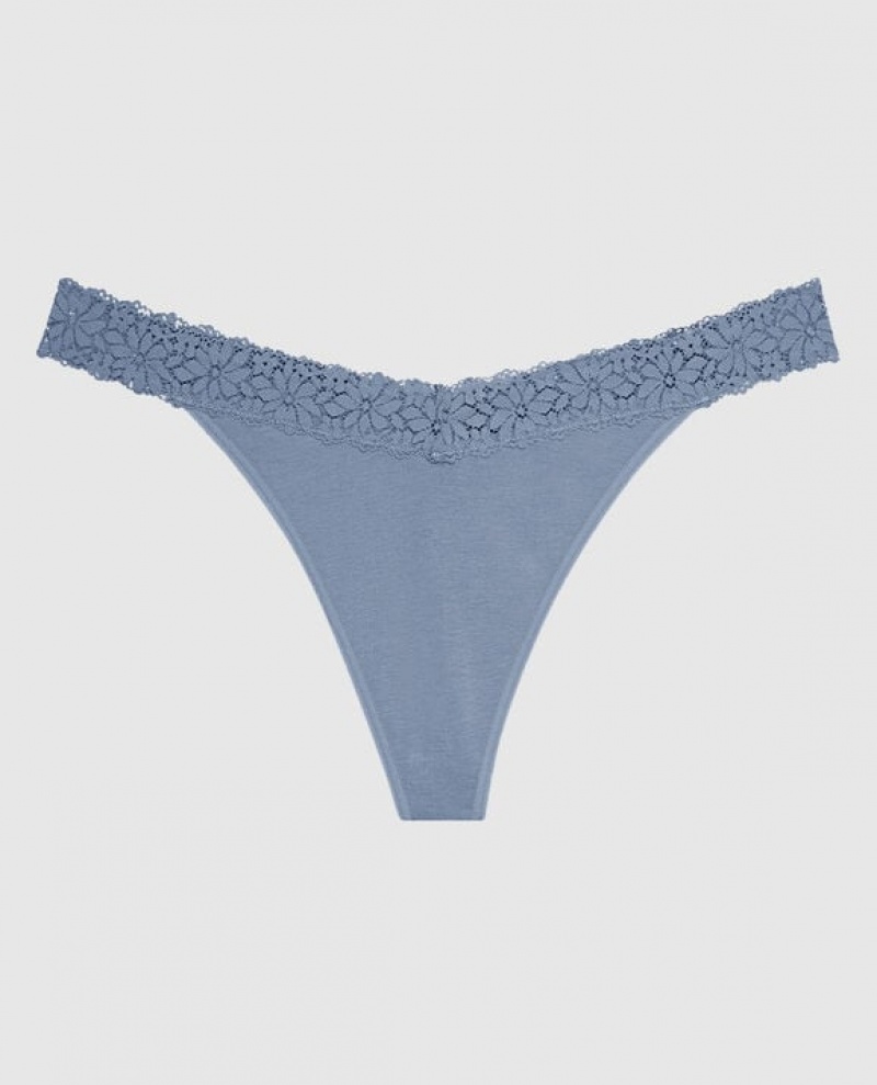 La Senza Thong Panty Women Underwear Blue | olNLp8x0