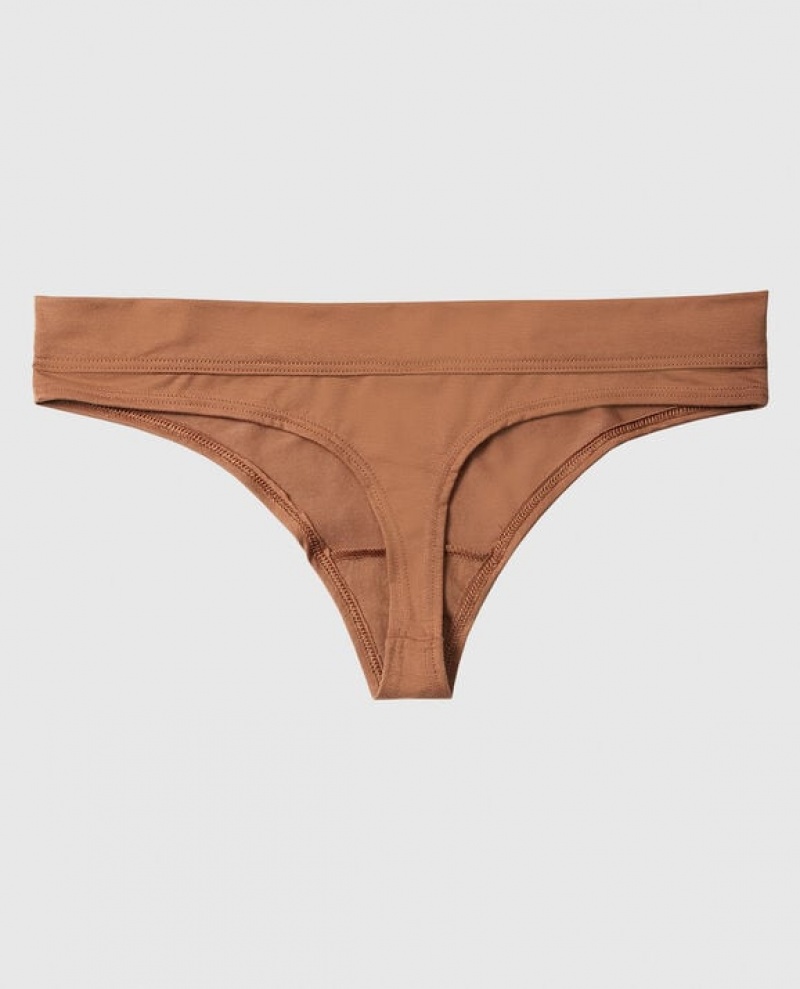 La Senza Thong Panty Women Underwear Caramel Kiss | izjQ3YW5