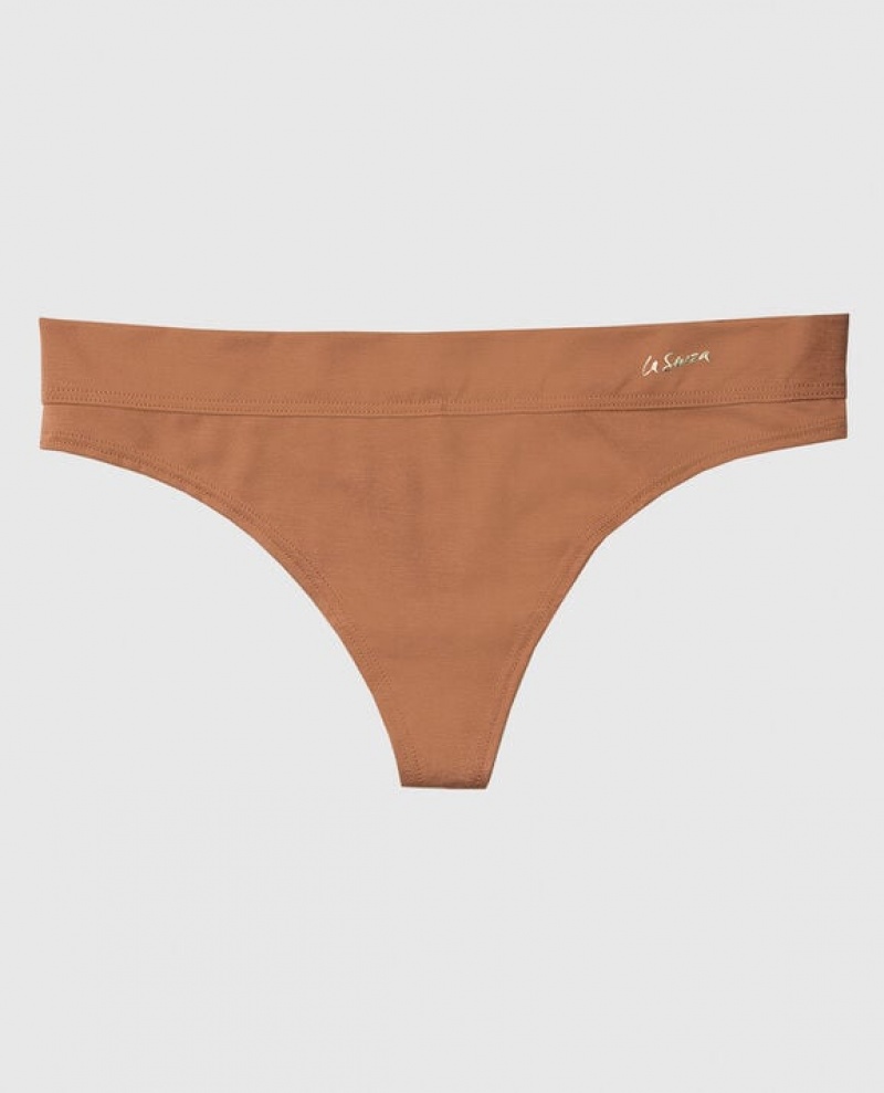 La Senza Thong Panty Women Underwear Caramel Kiss | izjQ3YW5