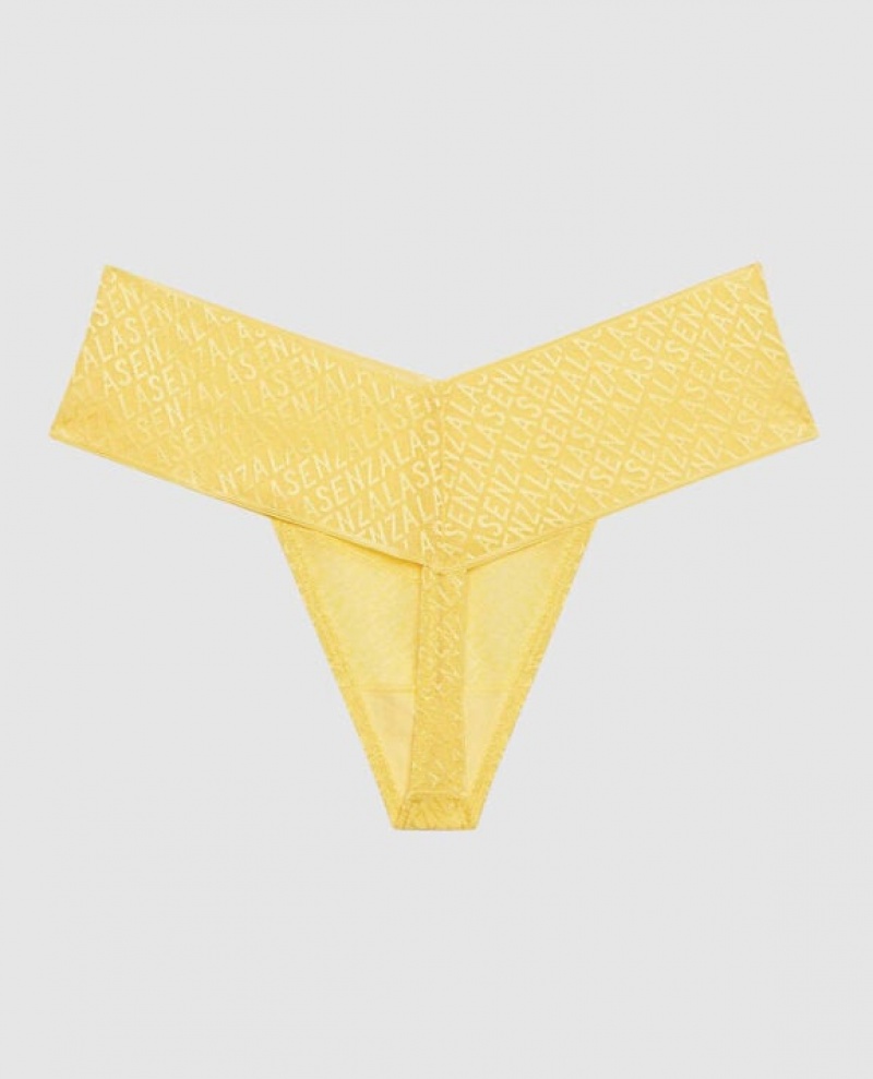 La Senza Thong Panty Women Underwear Cream | U43BSLB7