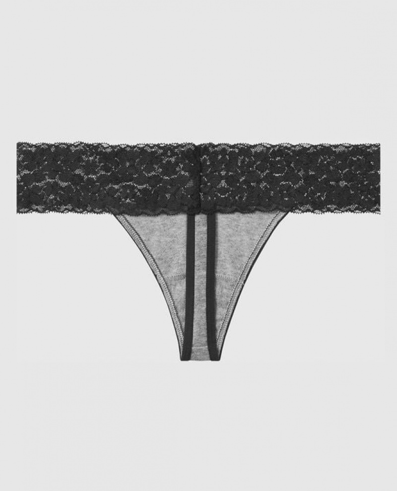 La Senza Thong Panty Women Underwear Grey | RHYDMy3Z