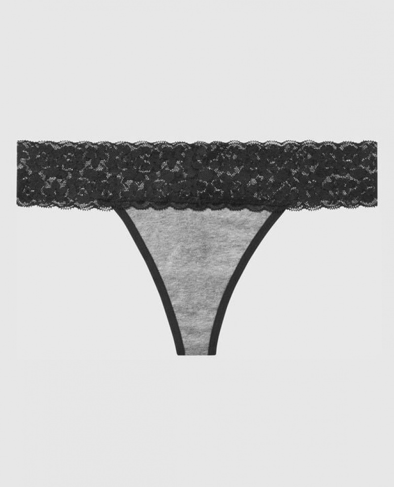 La Senza Thong Panty Women Underwear Grey | RHYDMy3Z