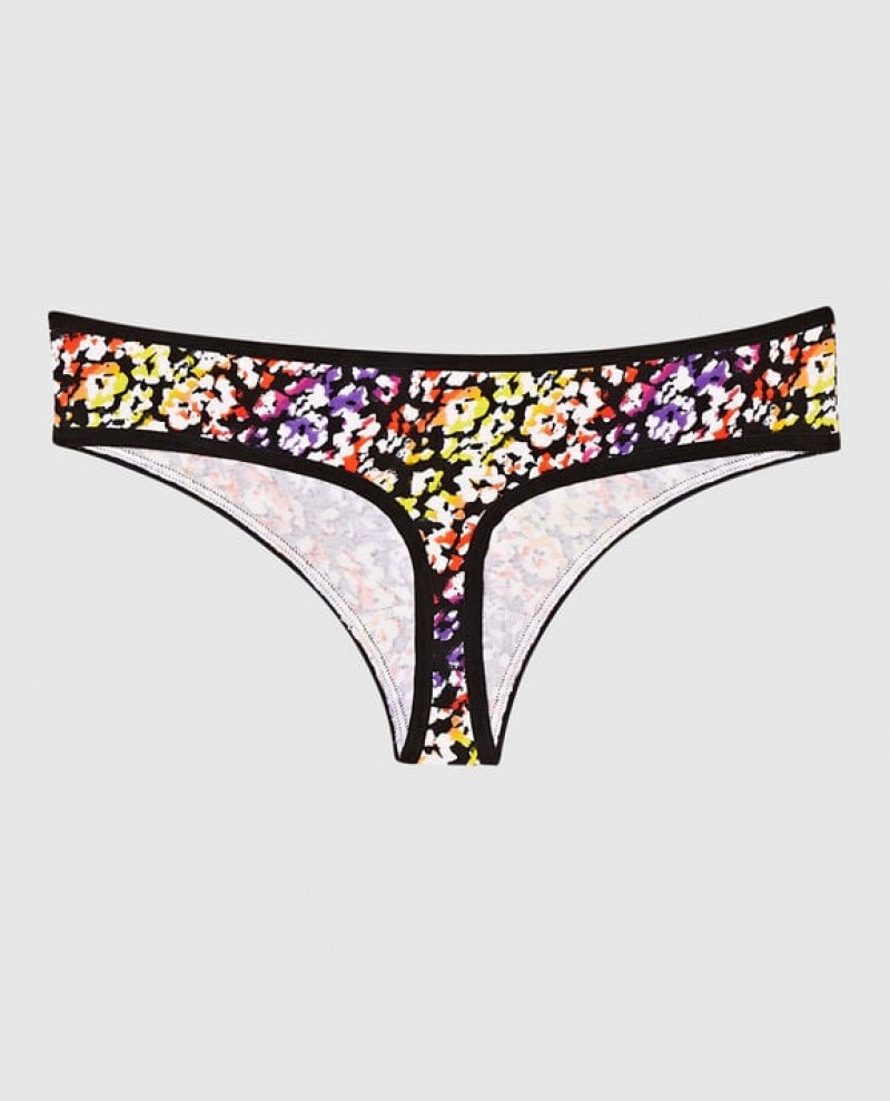 La Senza Thong Panty Women Underwear Multicolor Leopard | EZFeWHVU