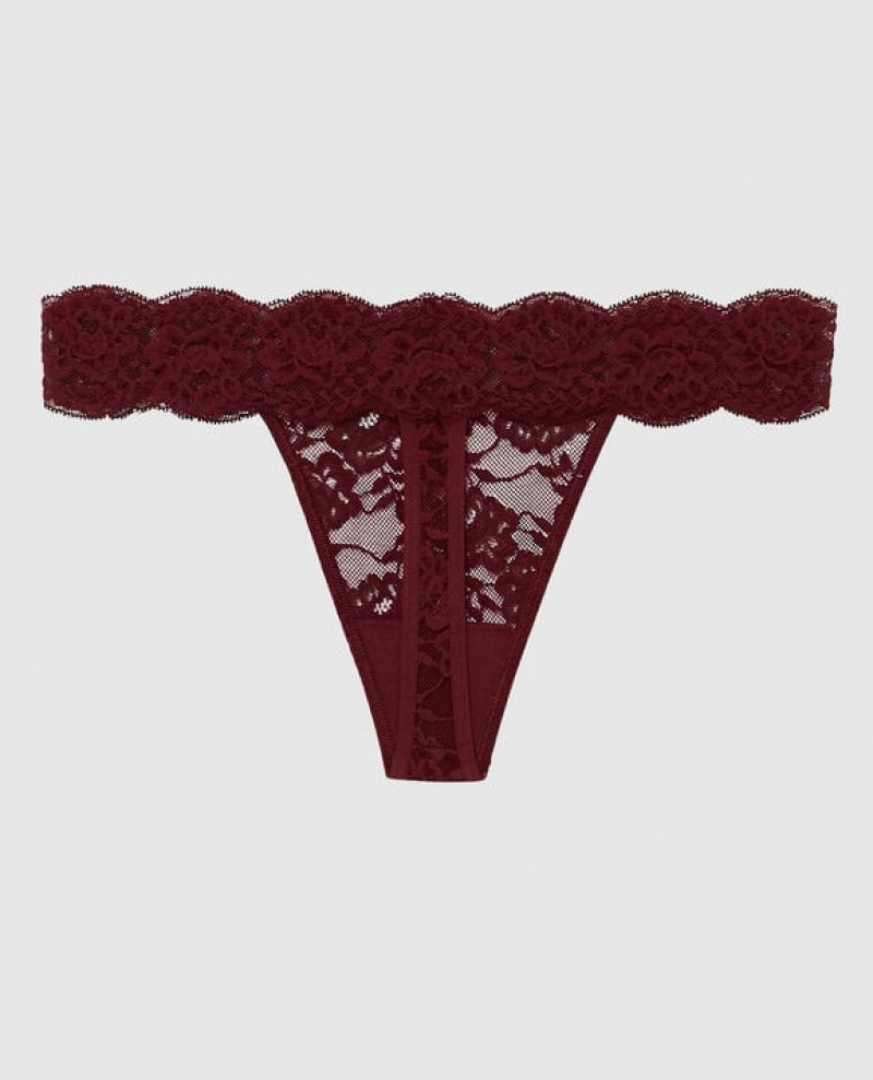 La Senza Thong Panty Women Underwear Red Burgundy | I6gBuN2W