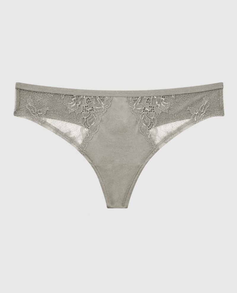 La Senza Thong Panty Women Underwear Silver | bXwS6oTz