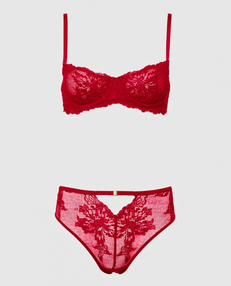 La Senza Unlined Balconette Bra Women Lingerie Red | IuB1X9LV