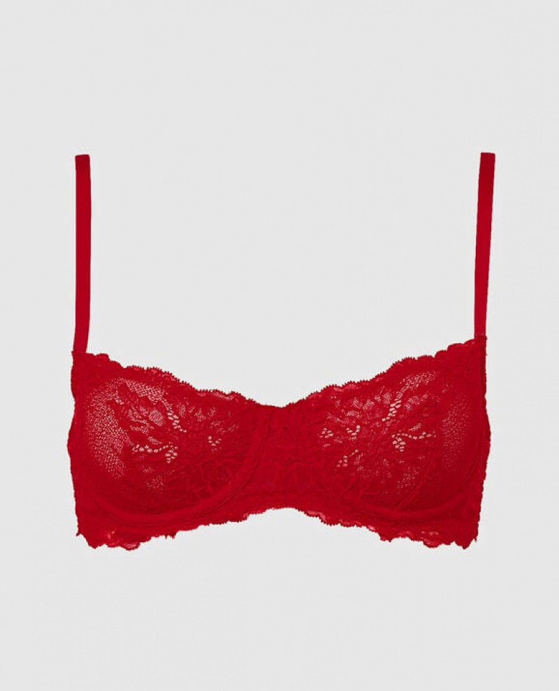 La Senza Unlined Balconette Bra Women Lingerie Red | IuB1X9LV