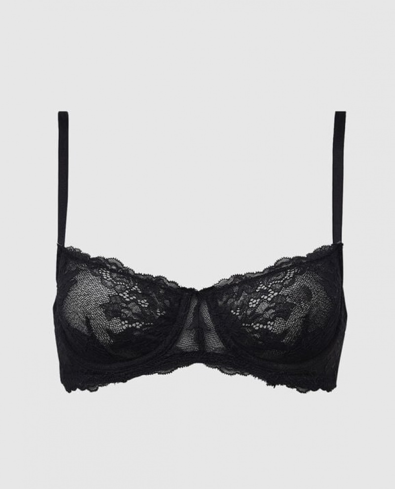 La Senza Unlined Balconette Bra Women Lingerie Black | BJi9i7Fq