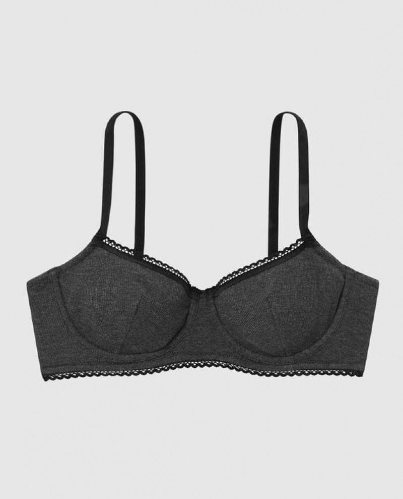 La Senza Unlined Balconette Women Bras Black | oOK0e5xZ