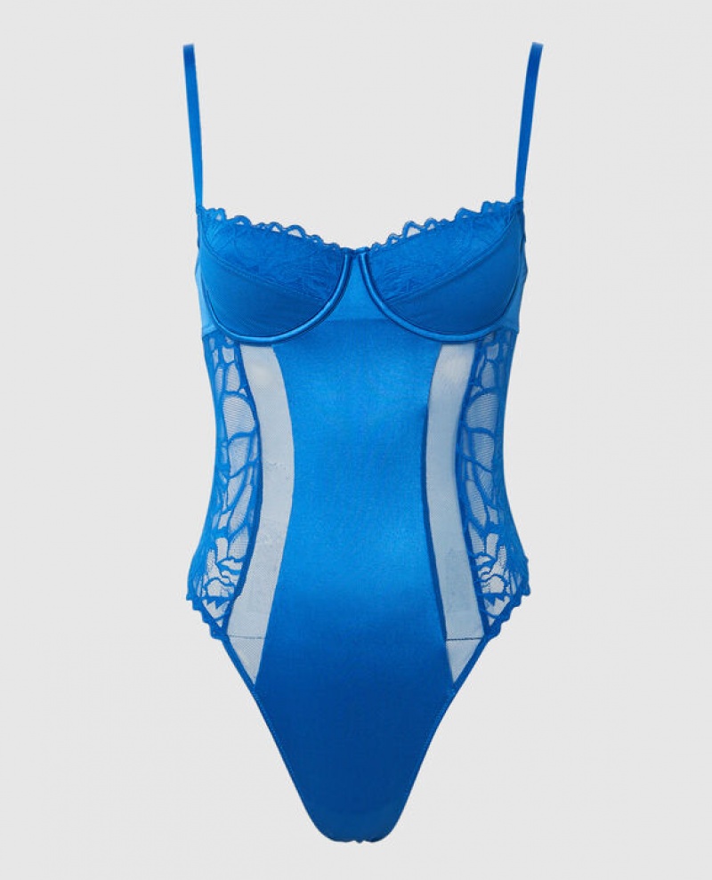 La Senza Unlined Bodysuit Women Lingerie Deep Blue | Yr16Q4sH